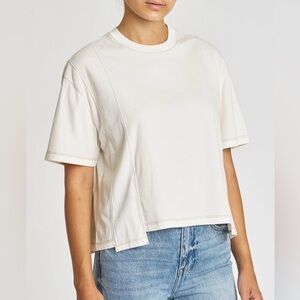 PISTOLA Asymmetrical Cream top with exposed stitching